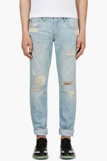 Rag And Bone Blue Slouchy Ripped Christopher Jeans