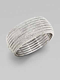 Adriana Orsini Eight Row Crystal Encrusted Bangle Bracelet   Silver