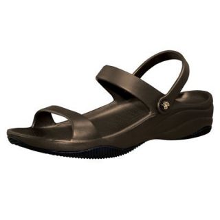 USADawgs Dark Brown / Black Premium Womens 3 Strap Sandal   9