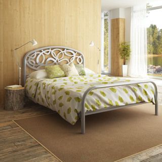 Alba Silver Grey Full size Metal Bed