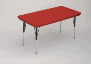 Correll Free Standing Activity Table, Adjusts to 30 in, 30 x 60 in, Red
