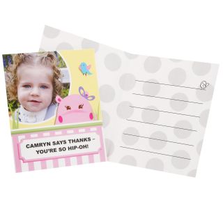 Hippo Pink Personalized Thank You Notes