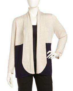 Oversized Colorblock Open Front Cardigan, Womens