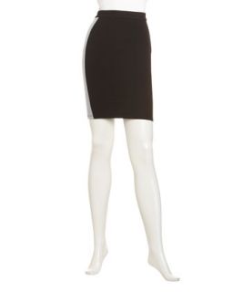 Ponte Colorblock Skirt, Black/Gray
