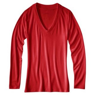 Womens Favorite Long Sleeve V Neck Tee   Wowzer Red   XS