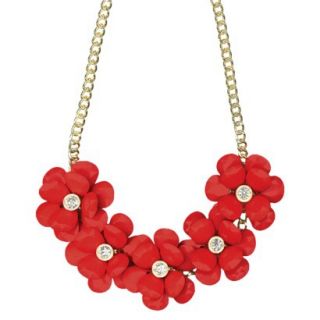 Womens Statement Necklace   Coral/Gold (18)