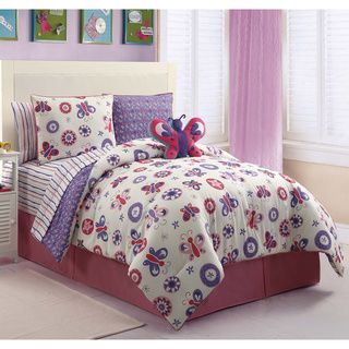 Butterfly Garden 9 piece Bed In A Bag With Sheet Set