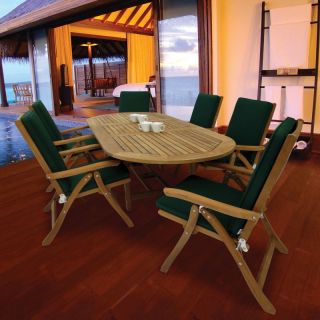 Royal Teak 72   96 in. Family Oval Extension Estate Patio Dining Set   Seats 6
