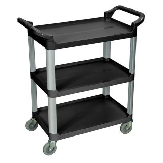 Luxor 3 Shelf Serving Cart   33 1/2Wx16 3/4D Shelves   Black   Black  (SC12 B)