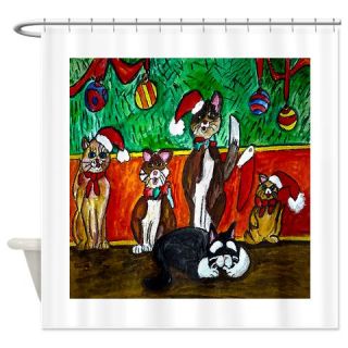  Merry Christmas Cats Shower Curtain  Use code FREECART at Checkout