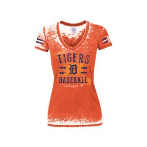 Detroit Tigers 5th & Ocean MLB Womens Burnout Wash Baseball T Shirt