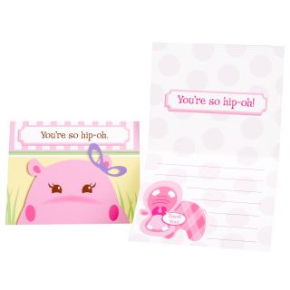 Hippo Pink Thank You Notes