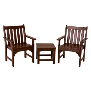 POLYWOOD Vineyard Garden Chair Set   Seats 2 White   PWS142 1 WH