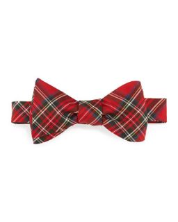 Traditional Grid Plaid Pattern Bow Tie, Red/Green