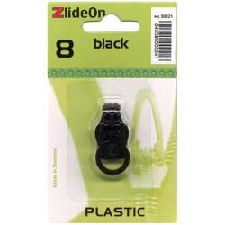 Zlideon Plastic Size 8 Black Zipper Pull Replacement (BlackImported )