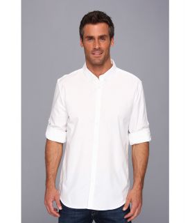 Calvin Klein L/S Yarn Dyed Micro Dobby Voile Button Down Shirt Mens Long Sleeve Button Up (White)