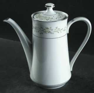 Sango Debutante Coffee Pot & Lid, Fine China Dinnerware   Flowers & Scrolls