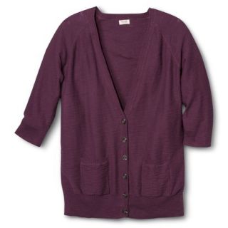 Mossimo Supply Co. Juniors Plus Size 3/4 Sleeve Boyfriend Sweater   Burgundy 4X