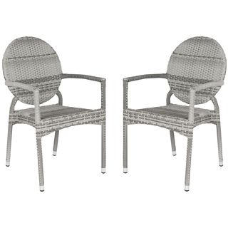 Valdez Grey Indoor Outdoor Stackable Arm Chair (set Of 2) (GreyIncludes Two (2) chairsMaterials PE wicker and aluminumSeat dimensions 18.5 inches width and 16.9 inches depthSeat height 17.7 inchesDimensions 34.6 inches high x 21 inches wide x 22.4 in