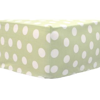 My Baby Sam Pixie Baby Crib Sheet In Green Polka Dot