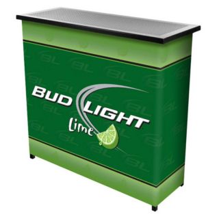 Trademark Bud Light Lime Portable Two Shelf Bar Table with Case Multicolor  