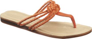 Womens Sebago Poole Knot Sandal   Orange Full Grain Leather Casual Shoes
