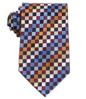 Brown/Blue Checkers Print Tie JoS. A. Bank