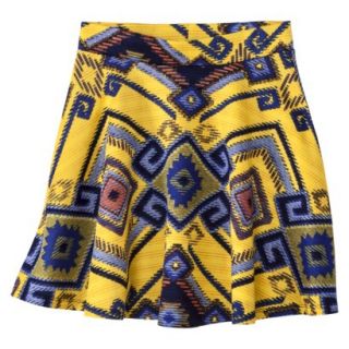 Xhilaration Juniors Pattern Skirt   Navy/Yellow S(3 5)