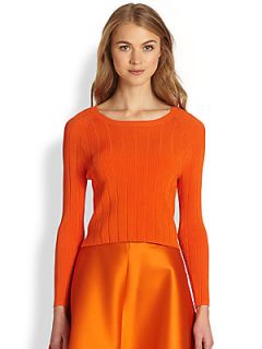 Carven Ribbed Dolman Sleeved Sweater   Orange