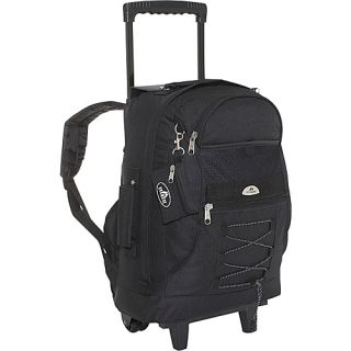 Wheeled Backpack with Bungee Cord   Black