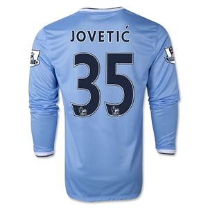 Nike Manchester City 13/14 JOVETIC LS Home Soccer Jersey
