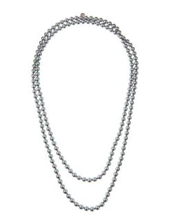 Long Gray Pearl Necklace, 60L