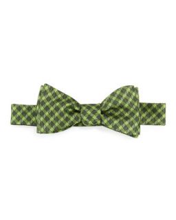 Gingham Silk Bow Tie, Green