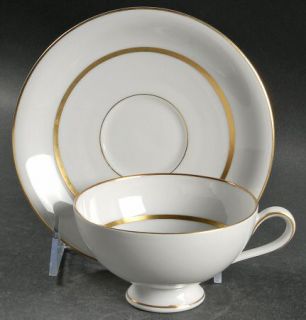 Royal Signet Dianne Footed Cup & Saucer Set, Fine China Dinnerware   White Backg