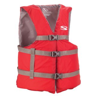 Coleman Adult Classic Series Oversize Red Life Vest (RedClosure Three front bucklesWeight limit OversizeSize Adult 3x   5x (52 to 62 inch chest) US Coast Guard approvedMaterials Nylon shell/PE foamDimensions 21 inches high x 18 inches wide x 4 inches