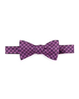 Gingham Silk Bow Tie, Purple