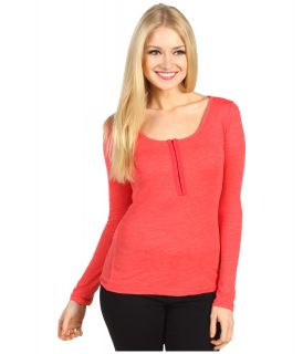 DC Kenley Henley Top Womens Long Sleeve Pullover (Red)