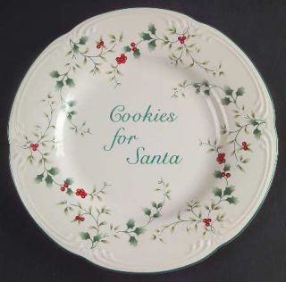 Pfaltzgraff Winterberry Cookie Plate, Fine China Dinnerware   Stoneware,Green Ho