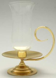Baldwin Brass Brass Candlesticks Hurricane Lamp and Globe   Brass Candlesticks