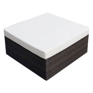 Source Outdoor Manhattan Outdoor Ottoman (EspressoMaterials High density polyethylene, powder coated aluminumFinish Espresso weaveCushions includedWeather resistantUV protectionCushion covers unzip for easy removal and washingLimited 3 Year residential 
