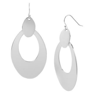 Silver Plated Round Drop Earrings   Silver