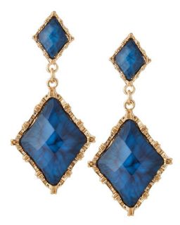 Rhombus Drop Earrings, Blue