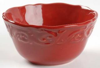  Corvella Red Soup/Cereal Bowl, Fine China Dinnerware   Chris Madden,All