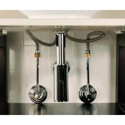 Decorative Chrome Vessel Sink Plumbing Supply Kit With Overflow