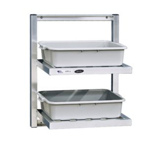 New Age 2 Tier Bus Tub Wall Shelf w/ T Bar Shelves & 12 in Clearance, 30x24x16 in