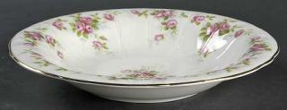 John Aynsley Grotto Rose Coupe Soup Bowl, Fine China Dinnerware   Pink Roses Rim