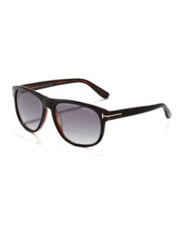 Olivier Plastic Sunglasses, Black/Horn   Tom Ford