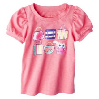 Cherokee Infant Toddler Girls Puff Sleeve Beach Bag Tee   Fruit Punch Pink 3T