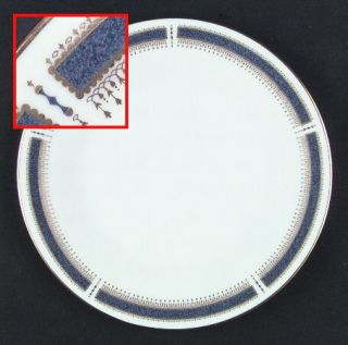 Noritake Blue Dawn Dinner Plate, Fine China Dinnerware   Gold Decor Around Blue