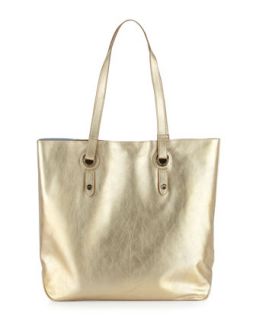 Abbi Metallic Leather Tote Bag, Gold